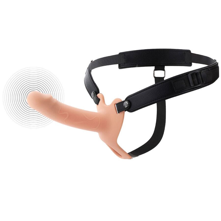 HIDDEN DESIRE - INFERNO STRAP-ON FUNDA PARA PENE CON VIBRACIÓN 16 CM