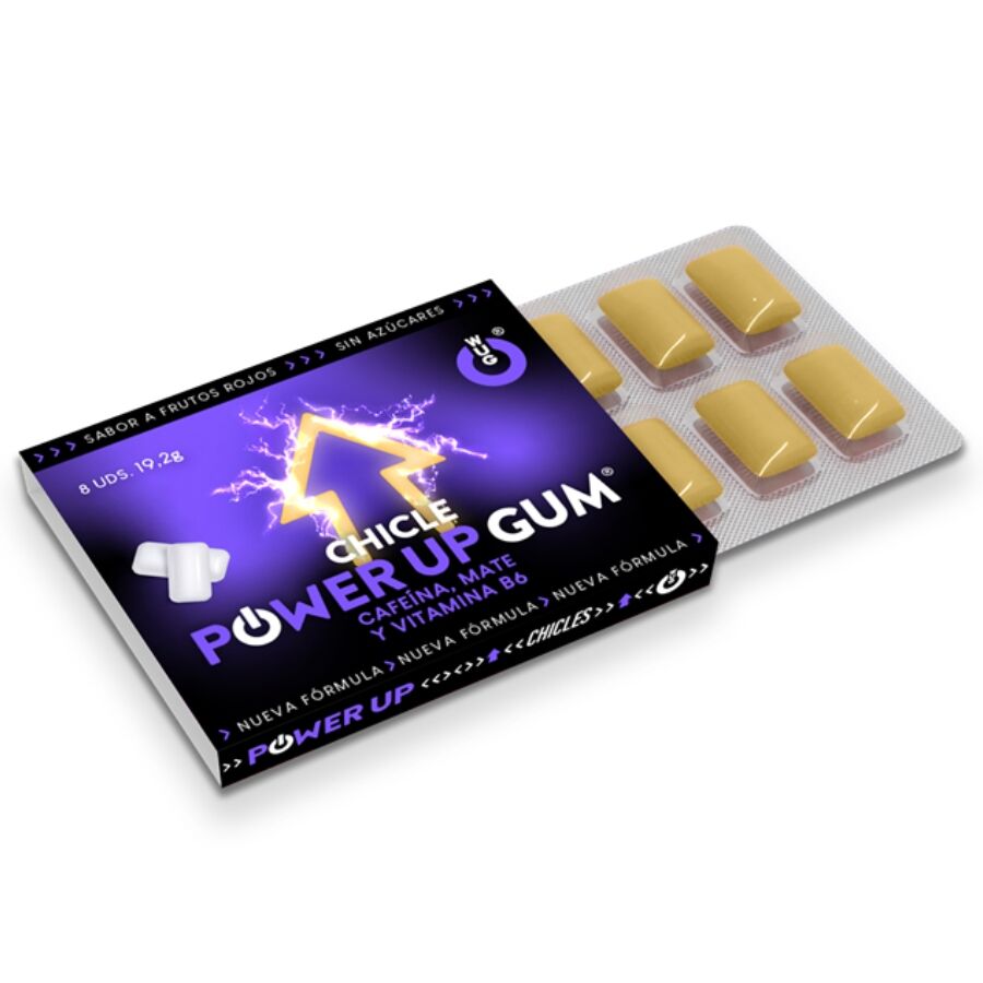 WUG POWER UP – 1 X 8 UDS | Chicle energético para concentración y resistencia