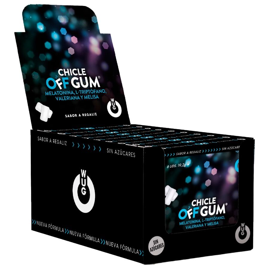 WUG Off Gum – DISPLAY 12 X 8 UDS | El chicle funcional que te ayuda a relajarte y dormir mejor