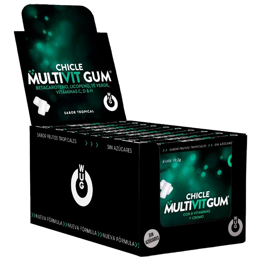 WUG Multivit Gum – DISPLAY 12 X 8 UDS | El chicle funcional que refuerza tus defensas cada día