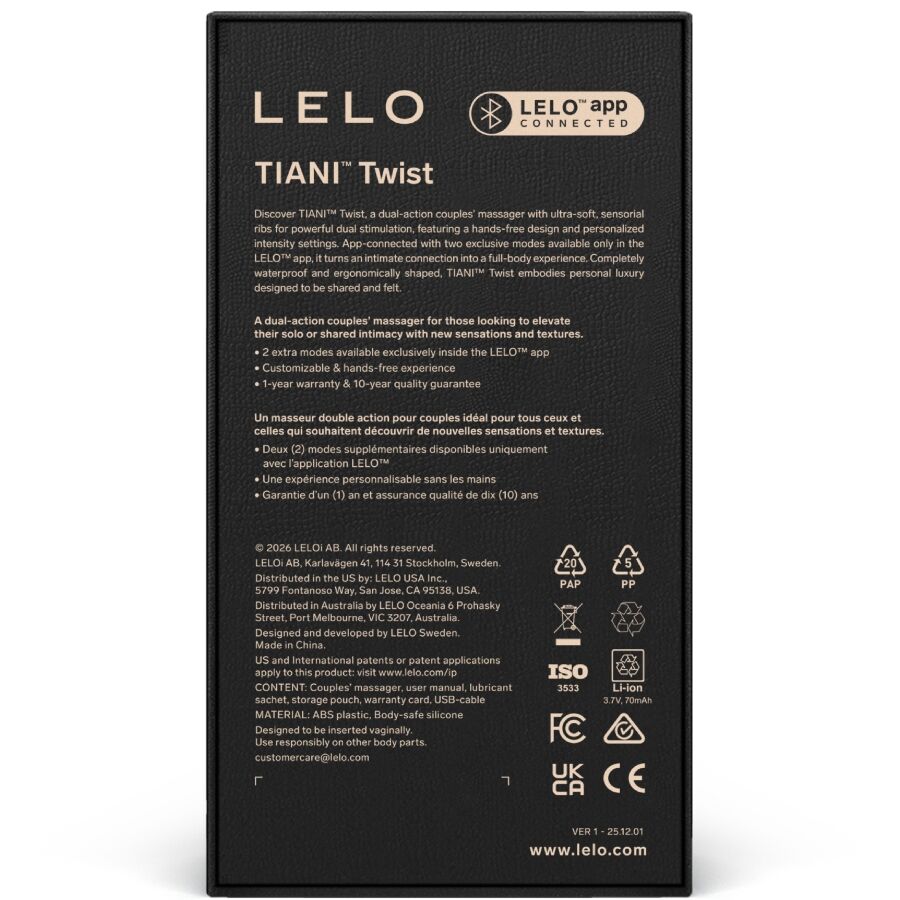 LELO - TIANI TWIST VIBRADOR PARA PAREJAS ROSA