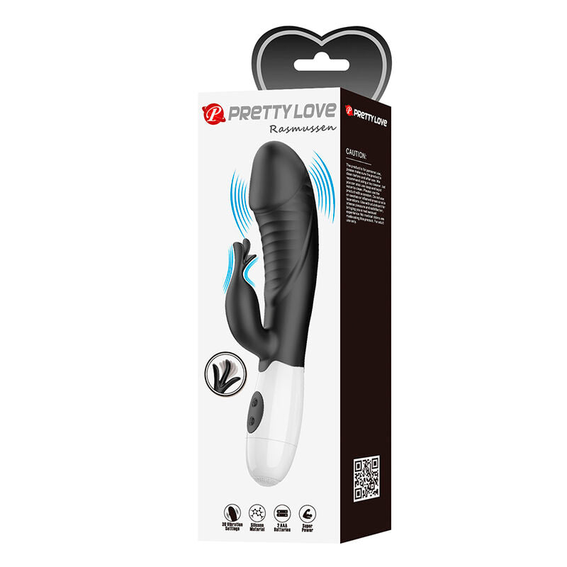 PRETTY LOVE - ROGUE MUSE VIBRADOR RABBIT 30 FUNCIONES NEGRO