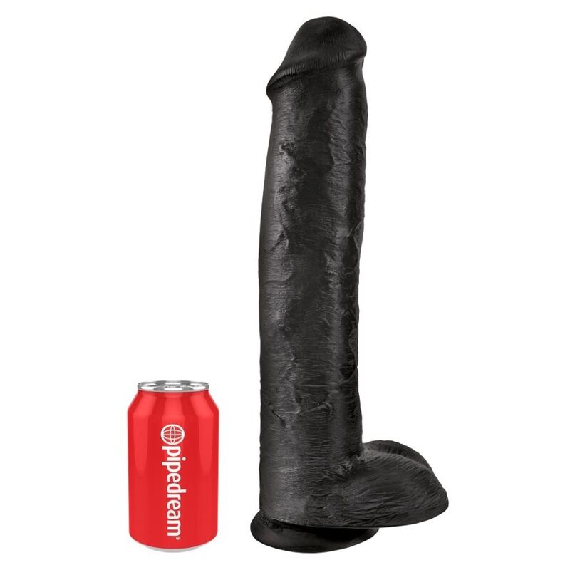 KING COCK - DILDO REALISTA CON TESTÍCULOS 38 CM COLOR NEGRO