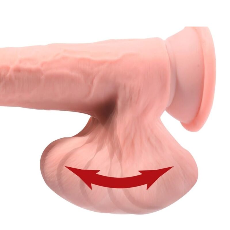 KING COCK PLUS - DILDO REALISTA TRIPLE DENSIDAD CON TESTÍCULOS OSCILANTES 23 CM COLOR NATURAL