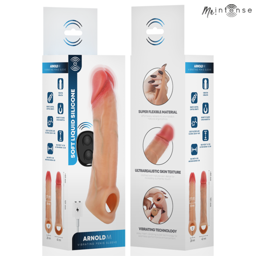 MR INTENSE - ARNOLD M VIBRADOR FUNDA PENE CONTROL REMOTO 14.5 CM -Ø- 4 CM