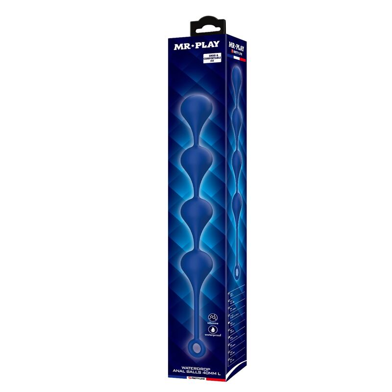 MR PLAY - BOLAS ANALES SILICONA AZUL TALLA L -Ø- 42,6 CM
