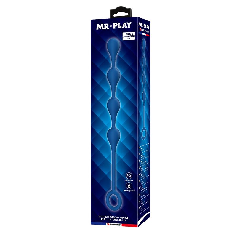 MR PLAY - BOLAS ANALES SILICONA AZUL TALLA M -Ø- 33 CM
