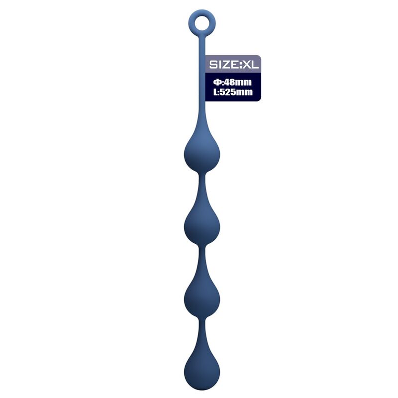 MR PLAY - BOLAS ANALES SILICONA AZUL TALLA XL -Ø- 52,5 CM