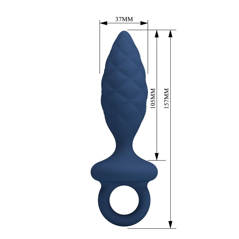 MR PLAY - PLUG ANAL TEXTURIZADO CON ANILLA AZUL