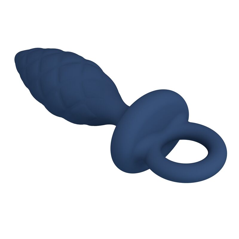 MR PLAY - PLUG ANAL TEXTURIZADO CON ANILLA AZUL