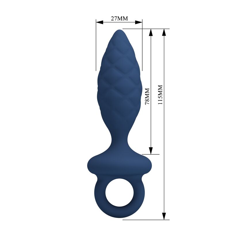 MR PLAY - PLUG ANAL TEXTURIZADO CON ANILLA AZUL