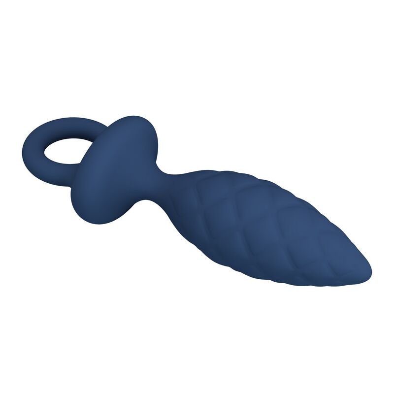 MR PLAY - PLUG ANAL TEXTURIZADO CON ANILLA AZUL