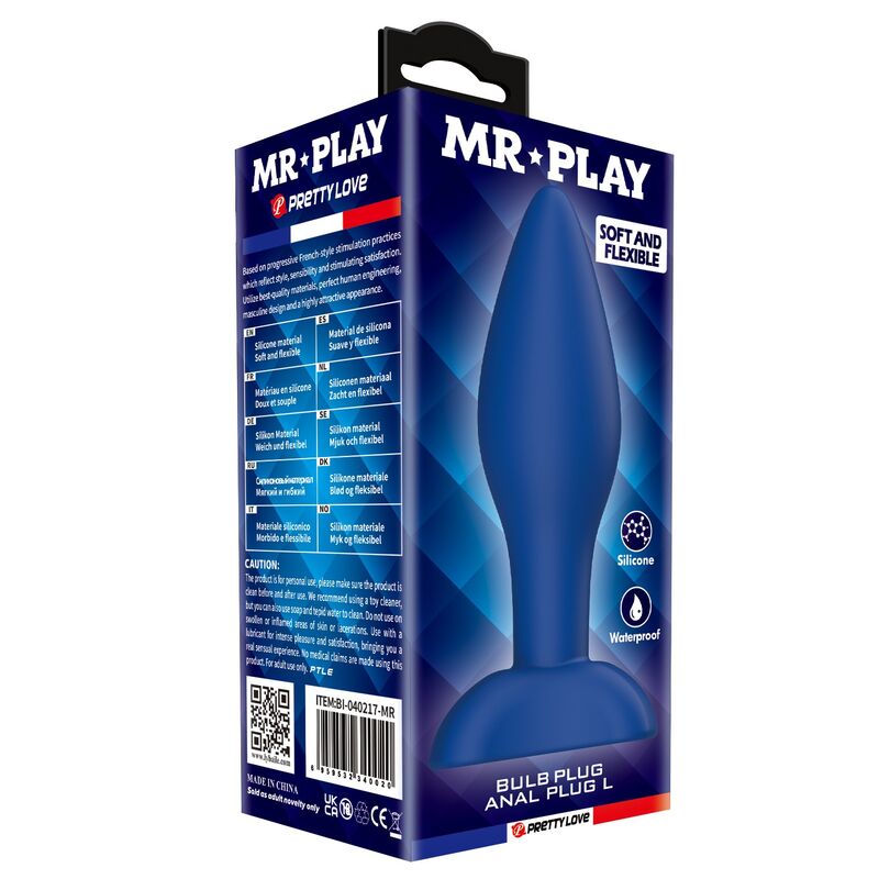 MR PLAY - PLUG ANAL CÓNICO SILICONA AZUL