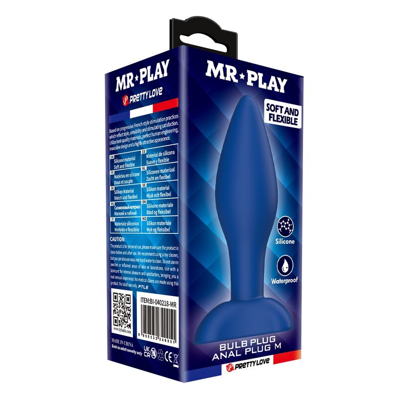 MR PLAY - PLUG ANAL CÓNICO SILICONA AZUL