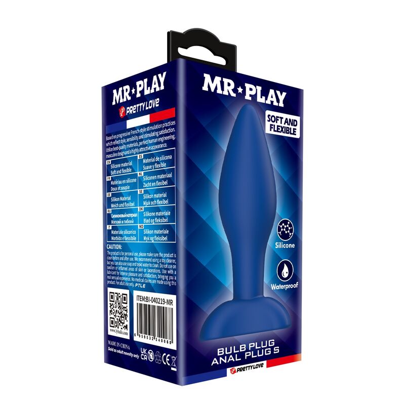 MR PLAY - PLUG ANAL CÓNICO SILICONA AZUL