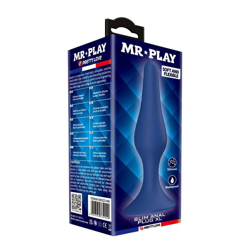 MR PLAY - PLUG ANAL CÓNICO SILICONA AZUL