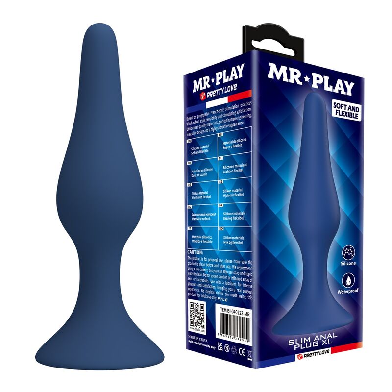 MR PLAY - PLUG ANAL CÓNICO SILICONA AZUL
