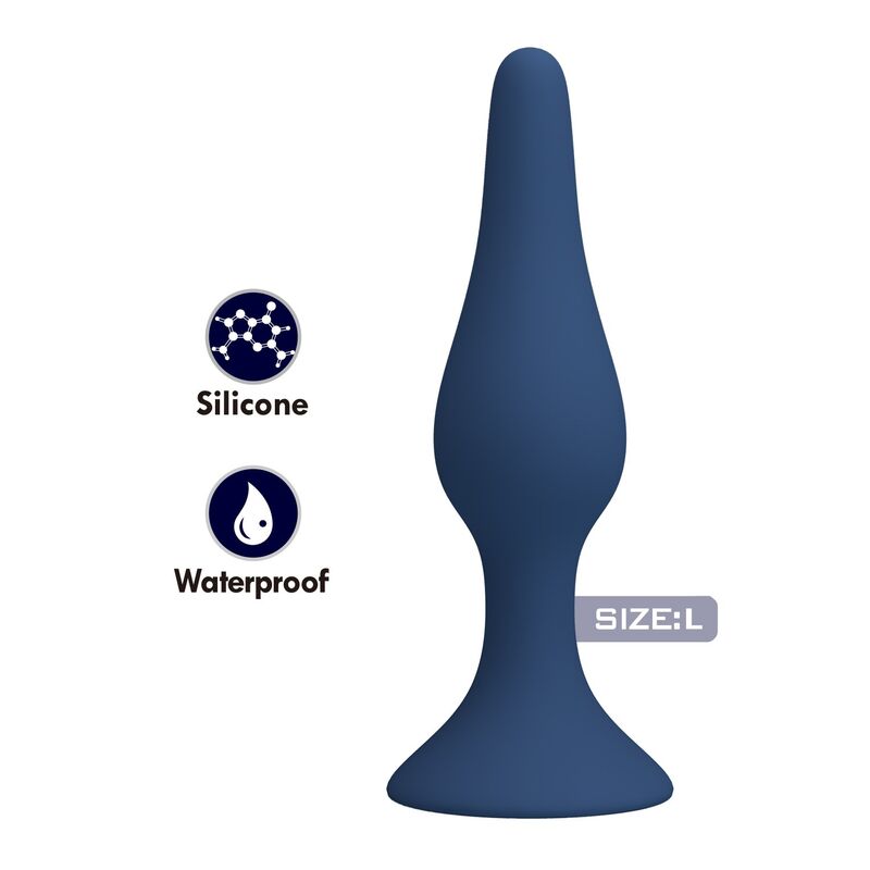 MR PLAY - PLUG ANAL SLIM SILICONA AZUL
