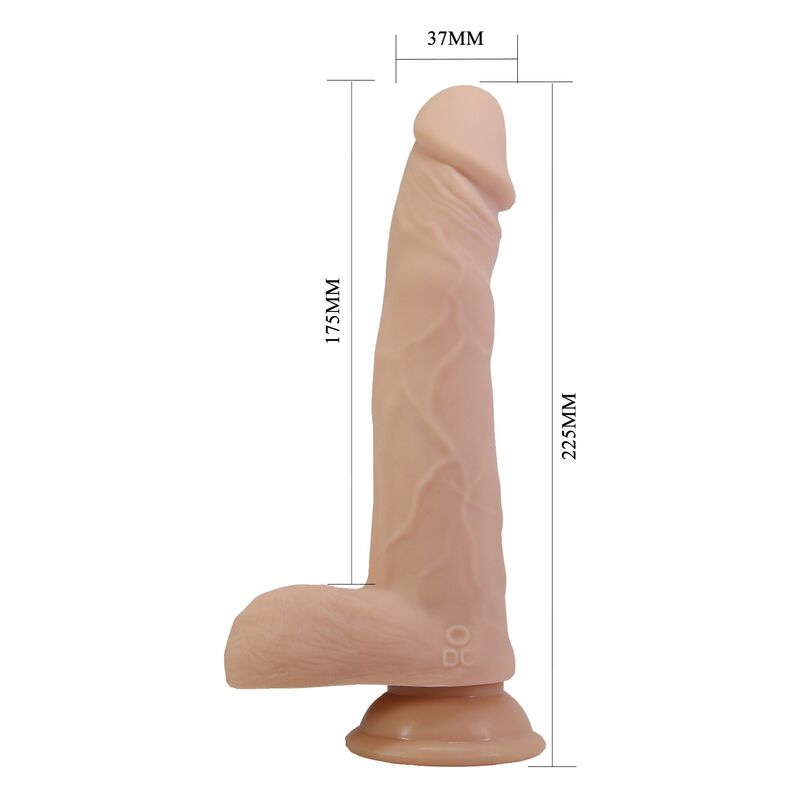 PRETTY LOVE - DAVEY DILDO VIBRADOR CON EMPUJE Y ROTACIÓN 22,5 CM Ø 4,8 CM COLOR NATURAL