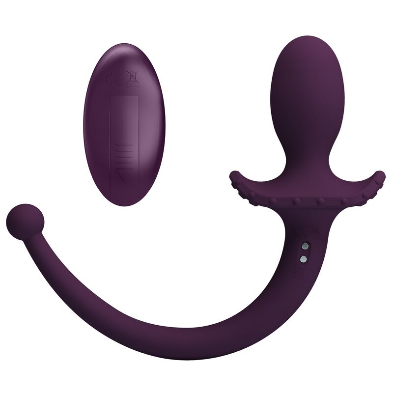 PRETTY LOVE - LIOEA PLUG ANAL CON COLA VIBRADOR 12 FUNCIONES COLOR MORADO