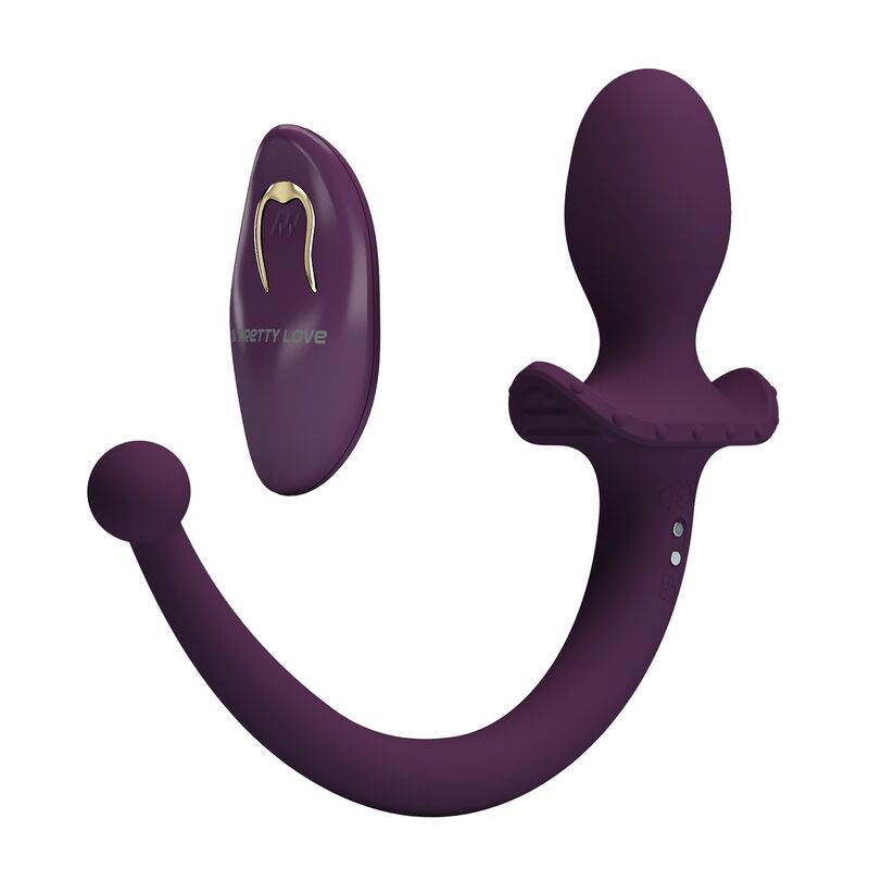 PRETTY LOVE - LIOEA PLUG ANAL CON COLA VIBRADOR 12 FUNCIONES COLOR MORADO