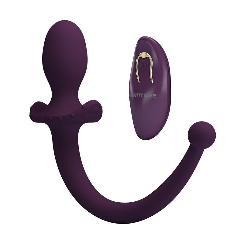 PRETTY LOVE - LIOEA PLUG ANAL CON COLA VIBRADOR 12 FUNCIONES COLOR MORADO