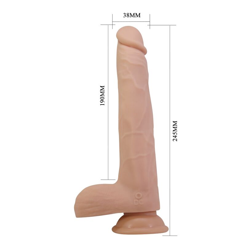PRETTY LOVE - NOLAN DILDO VIBRADOR CON EMPUJE Y ROTACIÓN 24,5 CM Ø 5 CM COLOR NATURAL