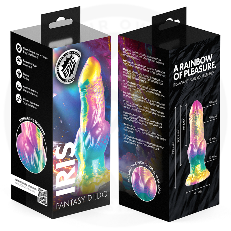 EPIC - IRIS DILDO CON TESTÍCULOS ARCOÍRIS DE PLACER