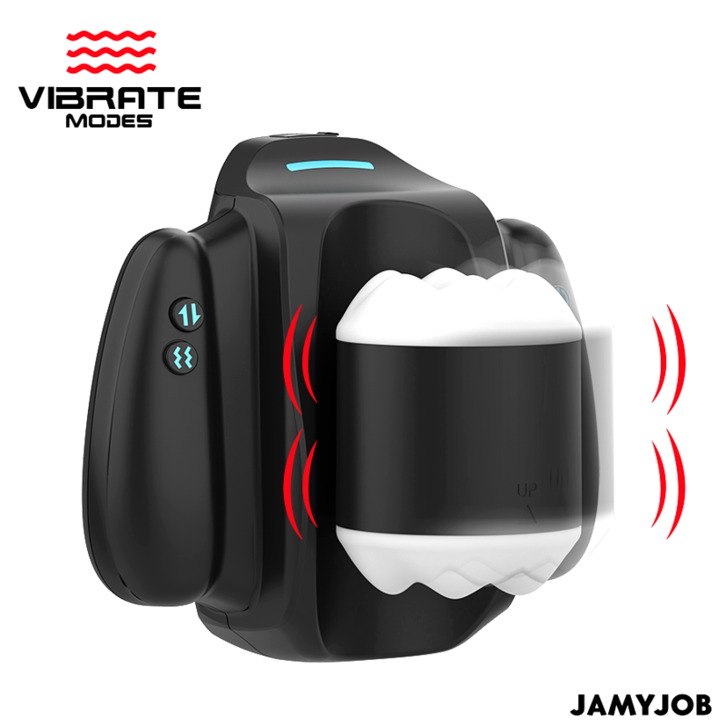 JAMYJOB - PLAY-R MASTURBADOR AUTOMÁTICO CON MOVIMIENTO, VIBRACIÓN Y SOPORTE PARA MÓVIL NEGRO