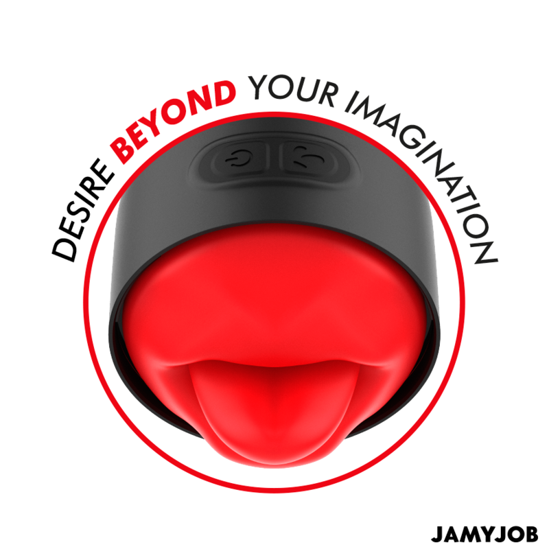 JAMYJOB - LICK-R MASTURBADOR CON SIMULADOR DE LAMIDOS GIRATORIO 360º Y VIBRACIÓN NEGRO