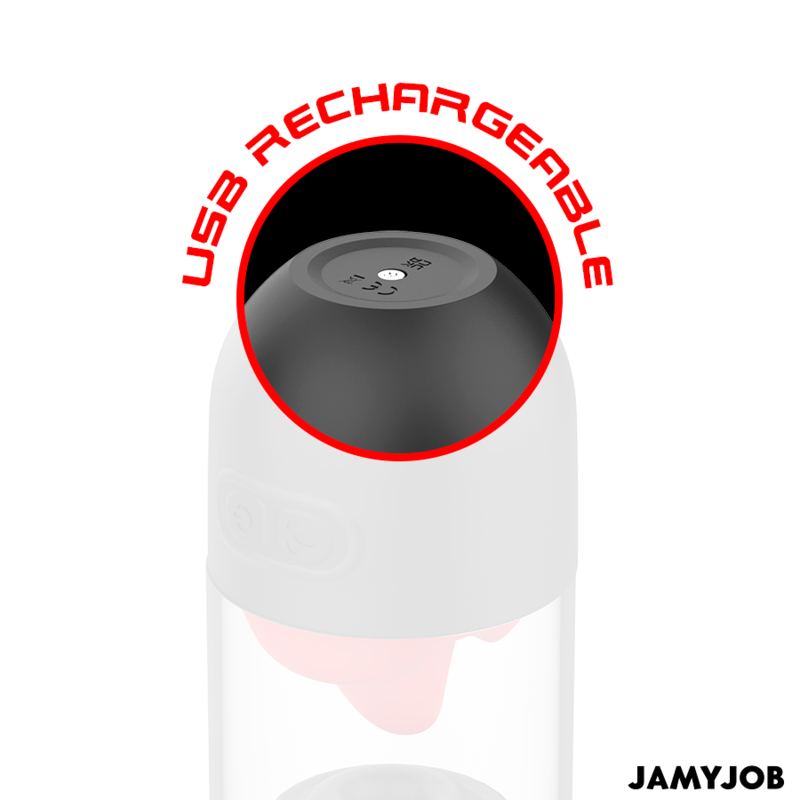 JAMYJOB - LICK-R MASTURBADOR CON SIMULADOR DE LAMIDOS GIRATORIO 360º Y VIBRACIÓN NEGRO