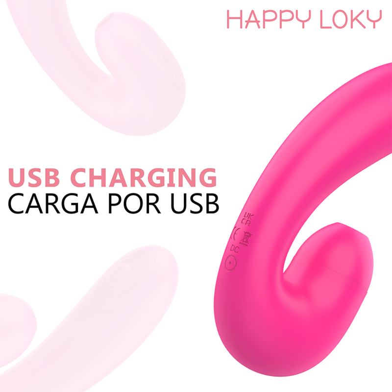 HAPPY LOKY - PASCAL ESTIMULADOR DOBLE SUCCIÓN Y PULSACIÓN PUNTO G ROSA