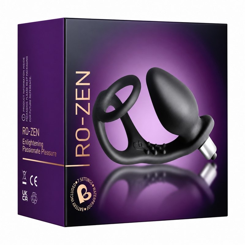 ROCKS-OFF - RO-ZEN ESTIMULADOR PROSTÁTICO VIBRADOR CON DOBLE ANILLO 7 VELOCIDADES NEGRO
