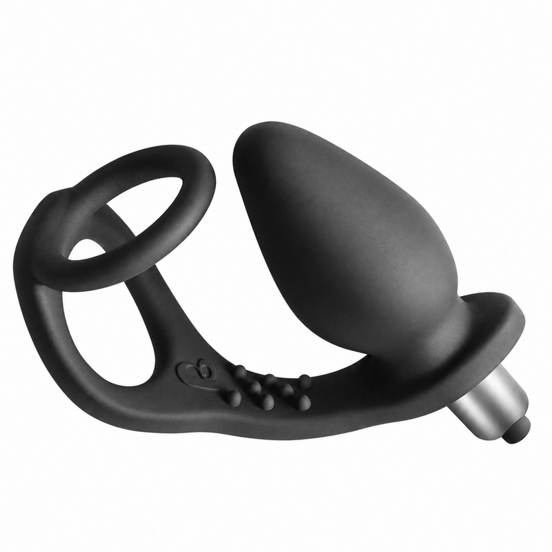 ROCKS-OFF - RO-ZEN ESTIMULADOR PROSTÁTICO VIBRADOR CON DOBLE ANILLO 7 VELOCIDADES NEGRO