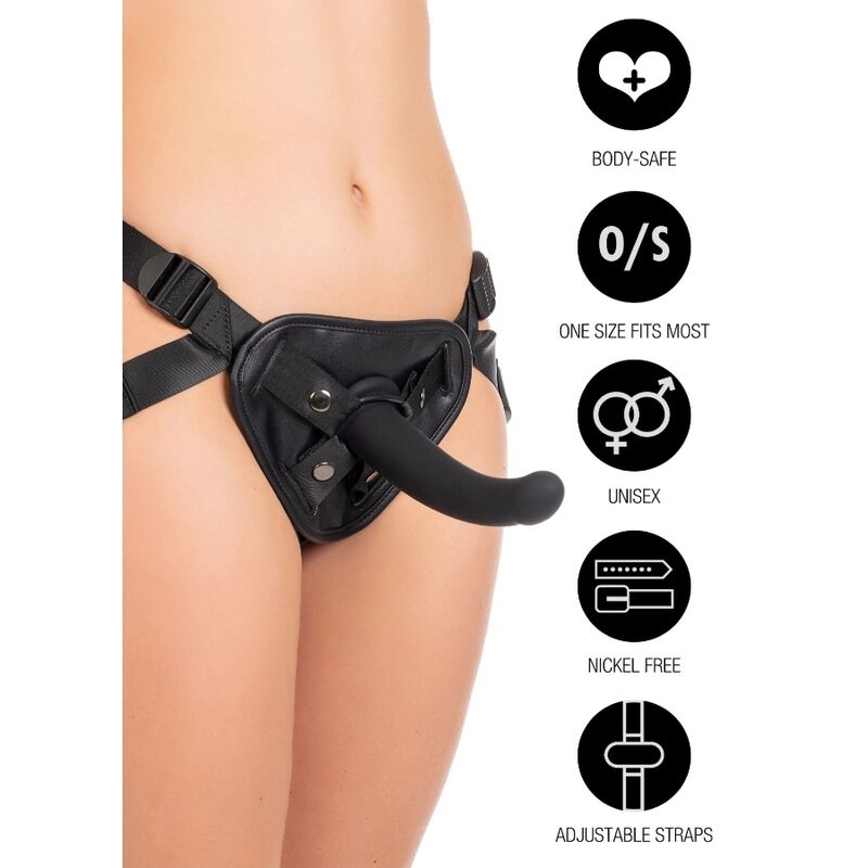HIDDEN DESIRE - INFERNO STRAP-ON ARNÉS AJUSTABLE CON SOPORTE LUMBAR NEGRO