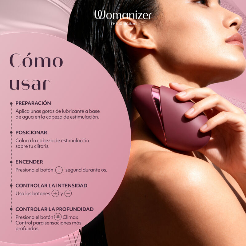 WOMANIZER - NEXT ESTIMULADOR DE CLÍTORIS POR SUCCIÓN 14 NIVELES BURDEOS