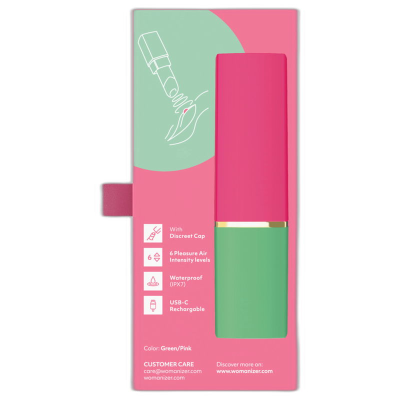 WOMANIZER - BEAUTY ESTIMULADOR DE CLÍTORIS POR SUCCIÓN 6 NIVELES VERDE Y ROSA