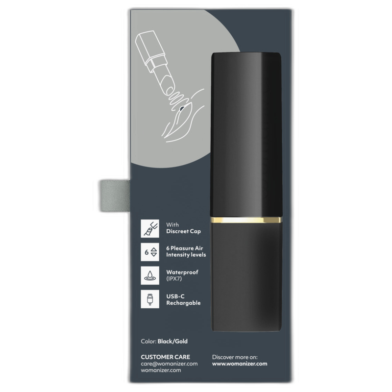 WOMANIZER - BEAUTY ESTIMULADOR DE CLÍTORIS POR SUCCIÓN 6 NIVELES NEGRO Y DORADO