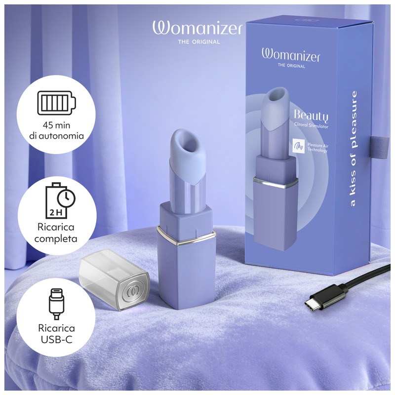 WOMANIZER - BEAUTY ESTIMULADOR DE CLÍTORIS POR SUCCIÓN 6 NIVELES LILA