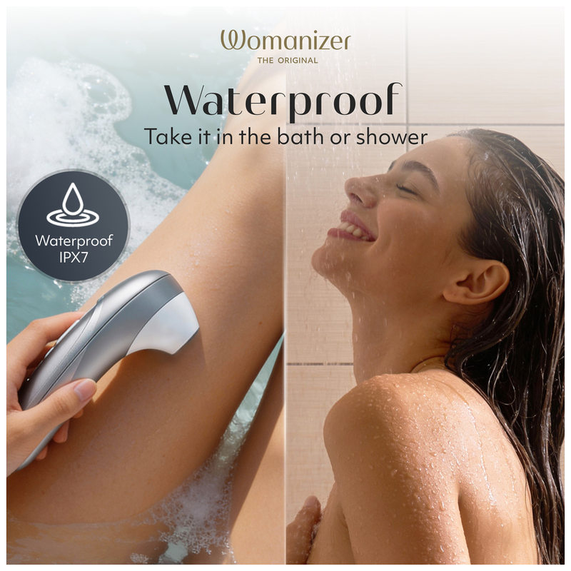 WOMANIZER - PRO ESTIMULADOR DE CLÍTORIS POR SUCCIÓN 11 NIVELES GRIS PLATEADO