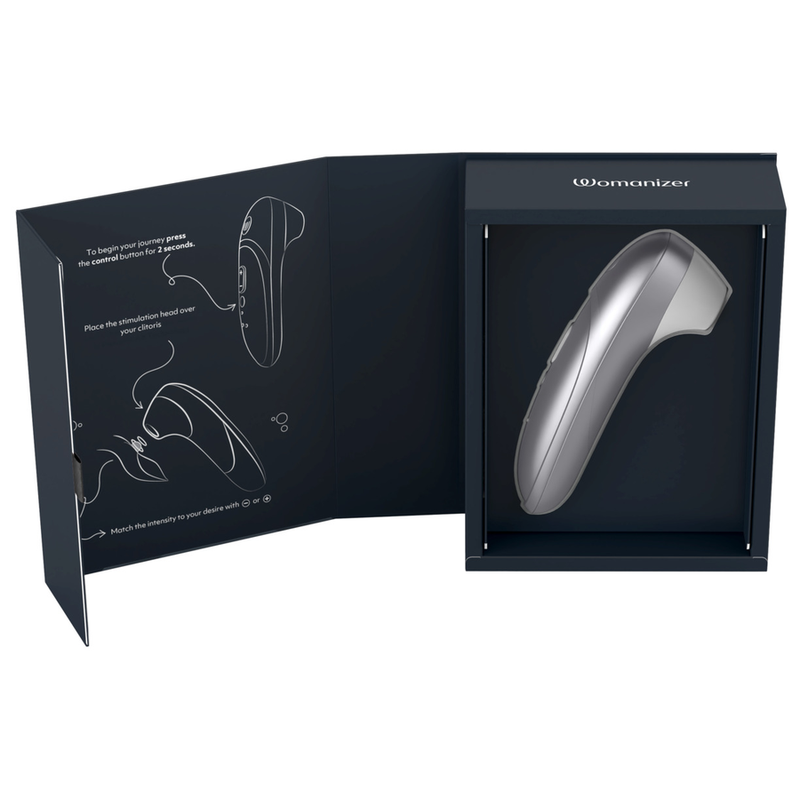 WOMANIZER - PRO ESTIMULADOR DE CLÍTORIS POR SUCCIÓN 11 NIVELES GRIS PLATEADO