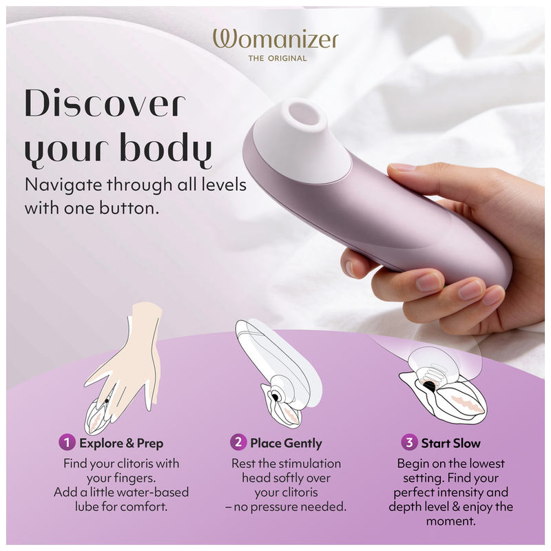 WOMANIZER - PRO ESTIMULADOR DE CLÍTORIS POR SUCCIÓN 11 NIVELES LILA