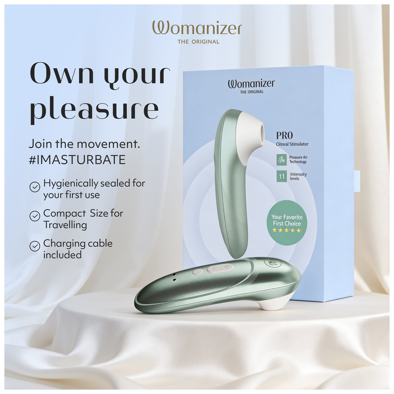 WOMANIZER - PRO ESTIMULADOR DE CLÍTORIS POR SUCCIÓN 11 NIVELES VERDE SALVIA