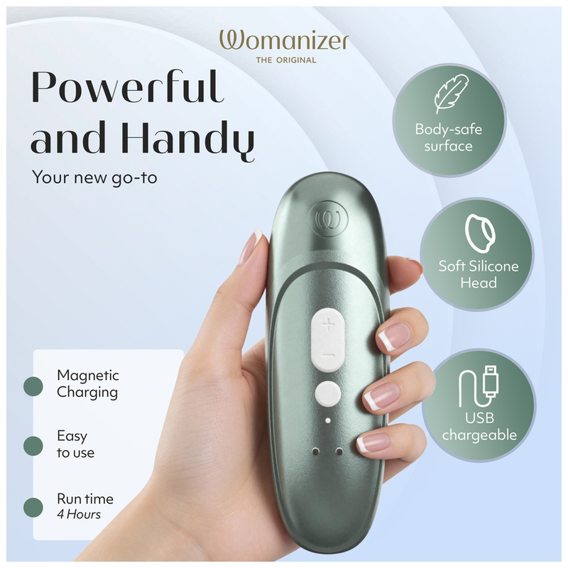 WOMANIZER - PRO ESTIMULADOR DE CLÍTORIS POR SUCCIÓN 11 NIVELES VERDE SALVIA