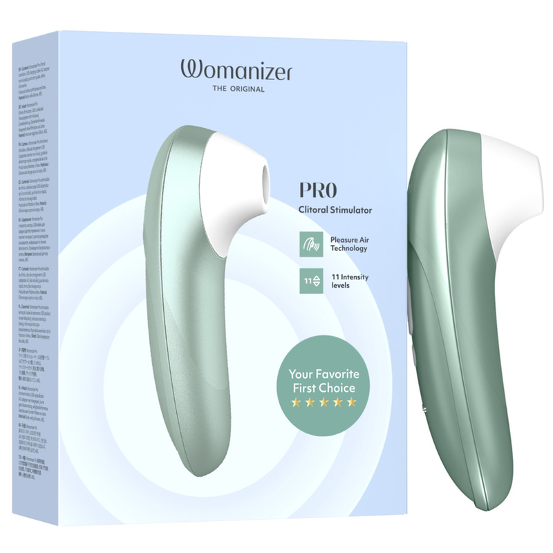 WOMANIZER - PRO ESTIMULADOR DE CLÍTORIS POR SUCCIÓN 11 NIVELES VERDE SALVIA
