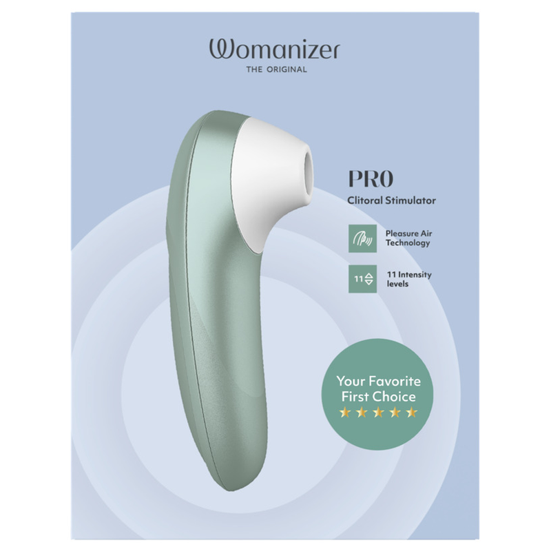 WOMANIZER - PRO ESTIMULADOR DE CLÍTORIS POR SUCCIÓN 11 NIVELES VERDE SALVIA