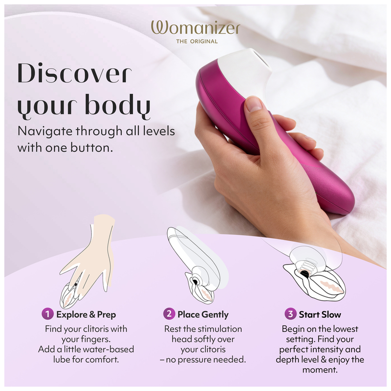 WOMANIZER - PRO ESTIMULADOR DE CLÍTORIS POR SUCCIÓN 11 NIVELES ROSA VIBRANTE