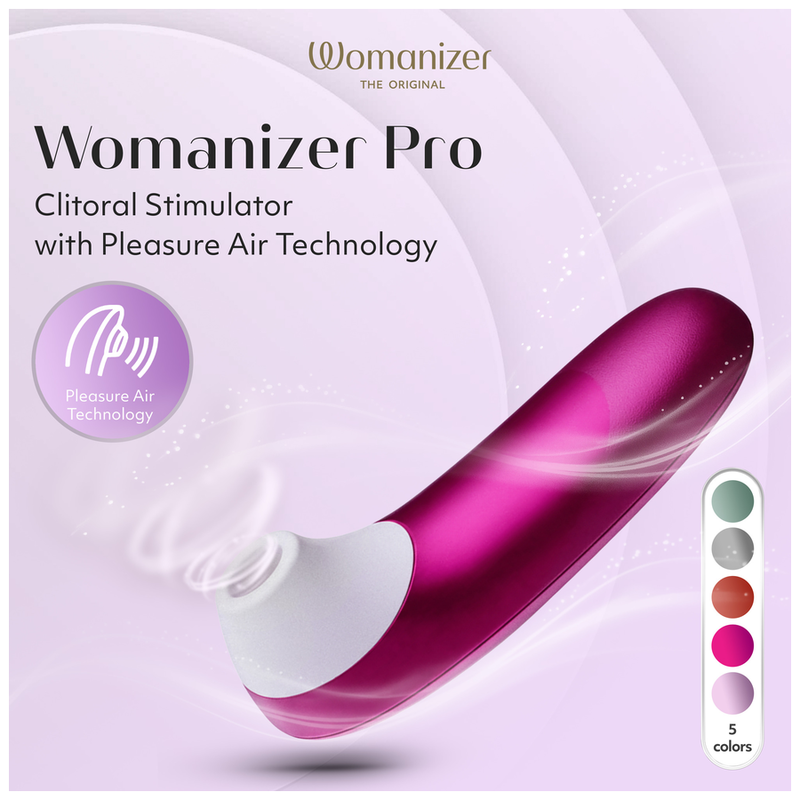 WOMANIZER - PRO ESTIMULADOR DE CLÍTORIS POR SUCCIÓN 11 NIVELES ROSA VIBRANTE