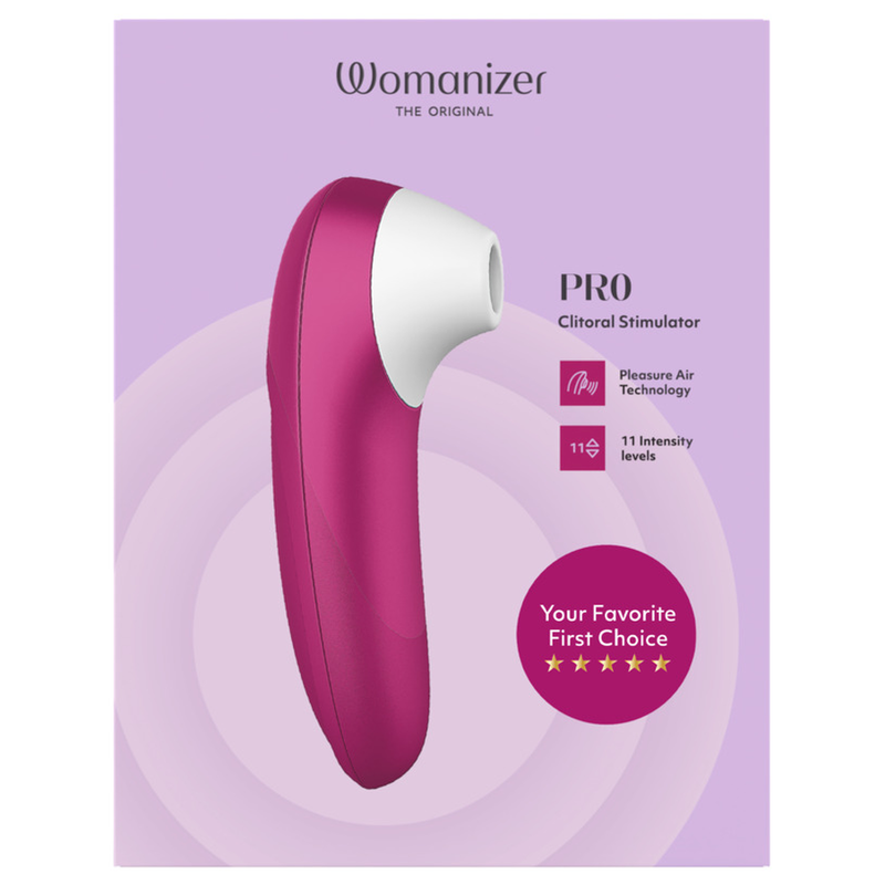 WOMANIZER - PRO ESTIMULADOR DE CLÍTORIS POR SUCCIÓN 11 NIVELES ROSA VIBRANTE