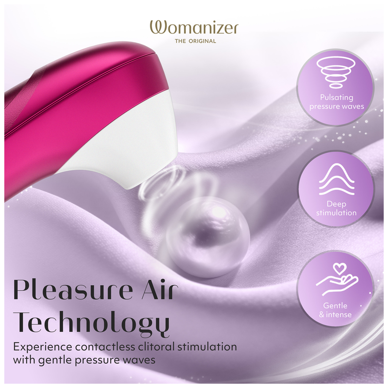 WOMANIZER - PRO ESTIMULADOR DE CLÍTORIS POR SUCCIÓN 11 NIVELES ROSA VIBRANTE